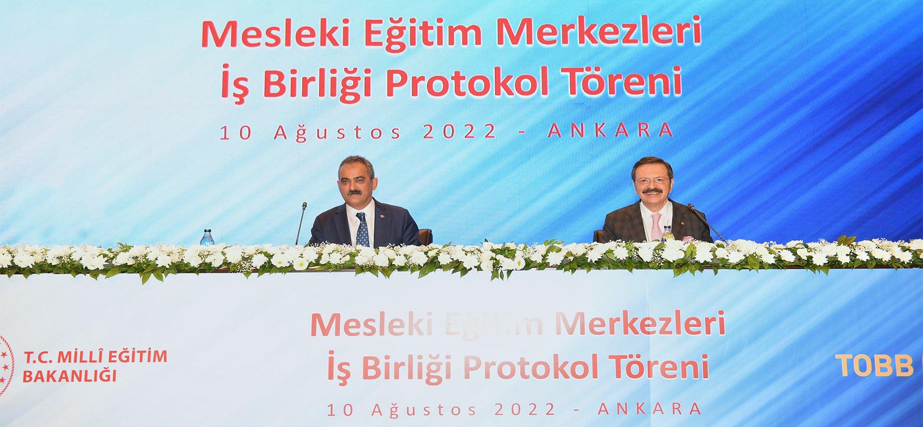 TOBB İLE MESLEKİ EĞİTİM MERKEZLERİ ALANINDA İŞ BİRLİĞİ