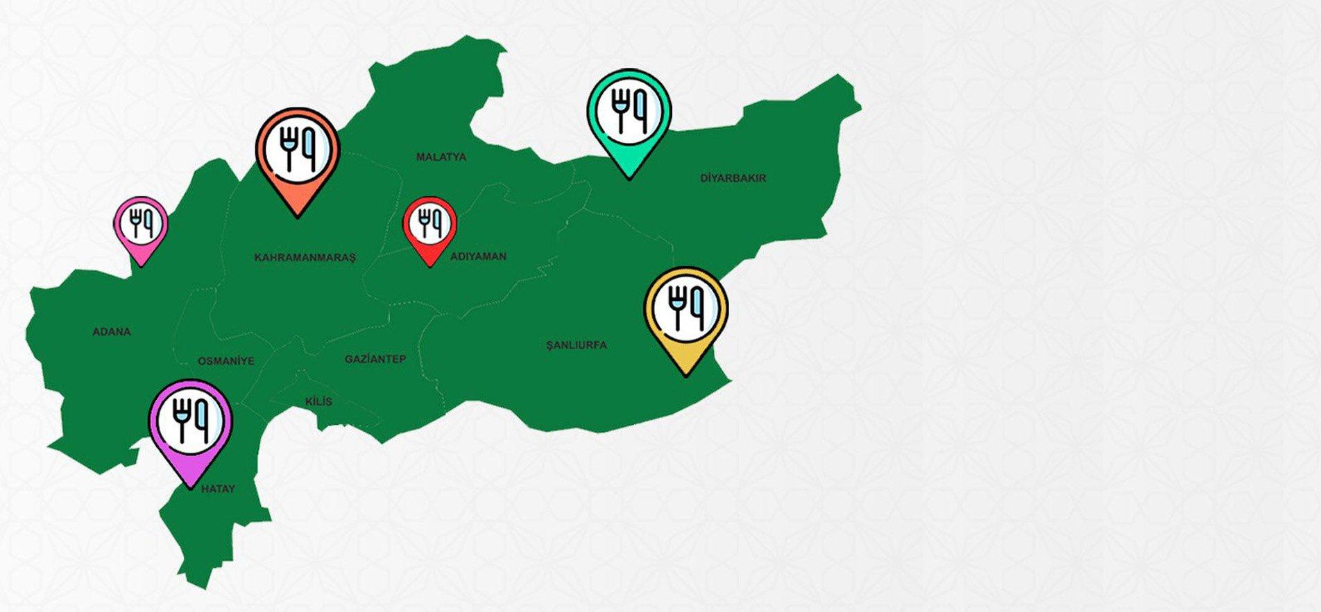 MEB, DEPREM BÖLGESİNDEKİ YEMEK HİZMET NOKTALARINI HARİTA ÜZERİNDE GÖSTERDİ