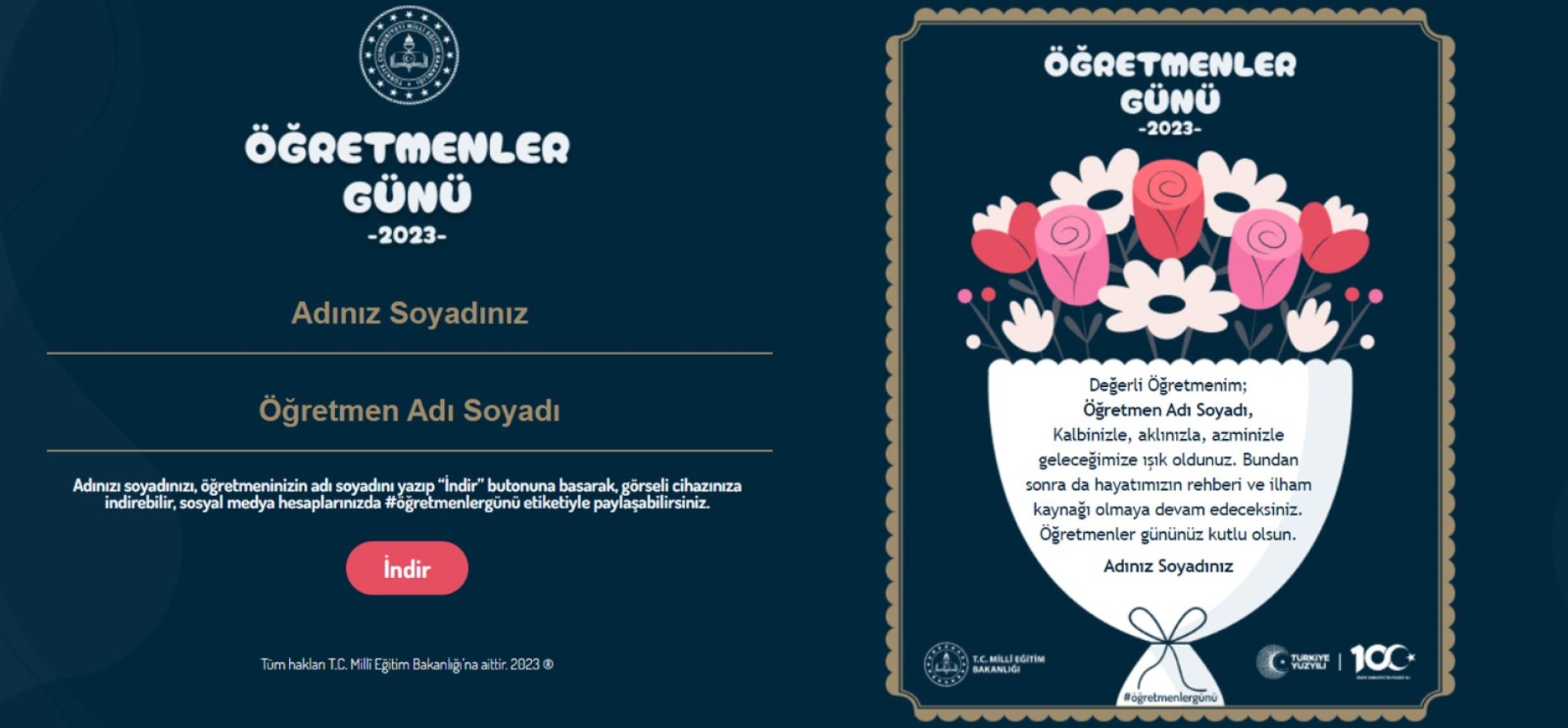 24 KASIM ÖĞRETMENLER GÜNÜ DİJİTAL KUTLAMA KARTI